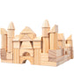 Wooden Blocks Set - 100 Pc Natural Colored Wood Building Block Toys- 100% Real Wood, 14 Different Shapes, Great Gift For Kids Or School Project, Hands On Indoor Activity Play- Build, Stack And Create