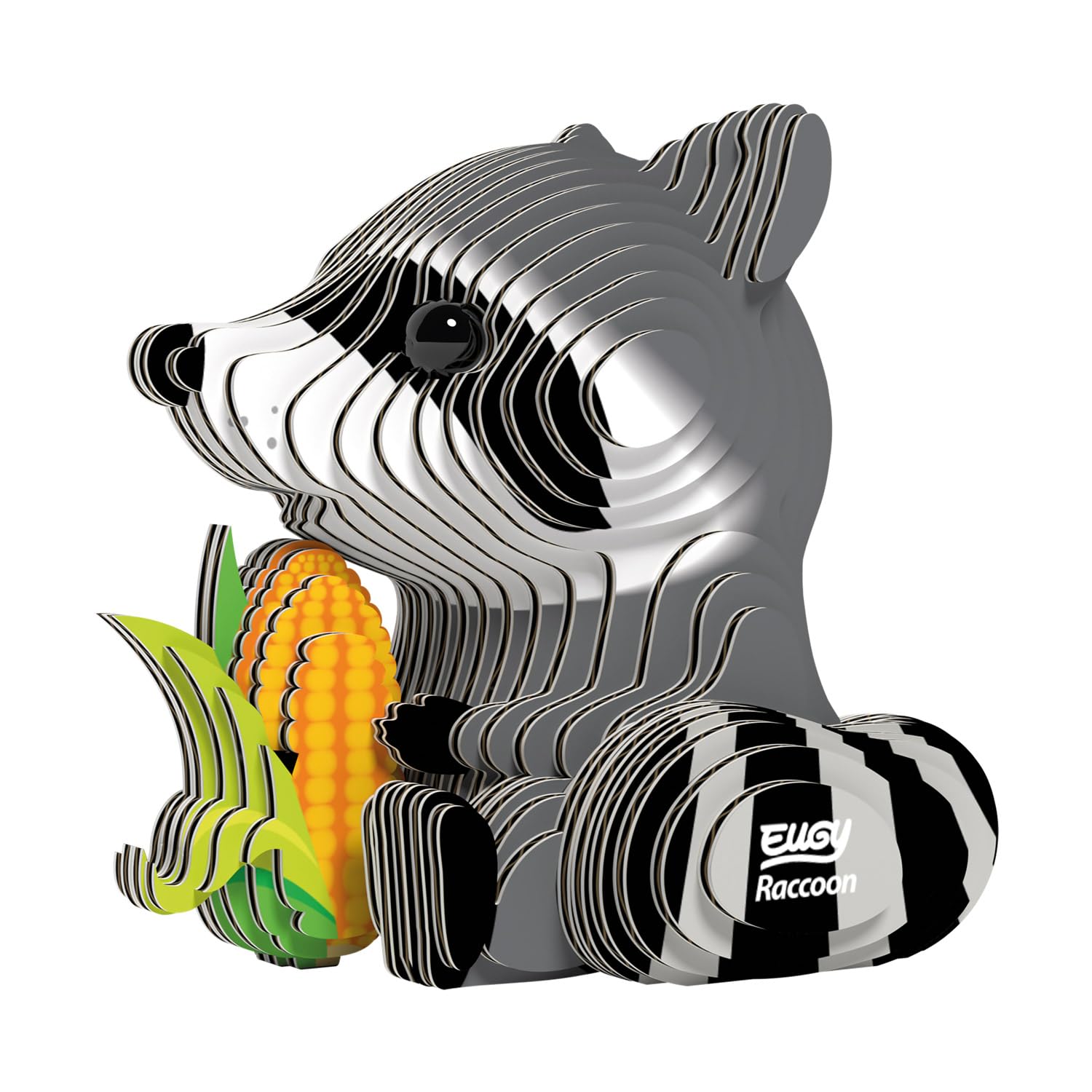 Eugy Raccoon 3D Puzzle - 46 Piece Eco-Friendly Educational Toy Puzzle For Boys, Girls & Kids Ages 6+