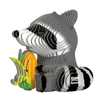 Eugy Raccoon 3D Puzzle - 46 Piece Eco-Friendly Educational Toy Puzzle For Boys, Girls & Kids Ages 6+