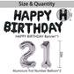 Naninuneno 21St Black Silver Birthday Party Decorations For Men Women, Happy 21 Birthday Party Supplies With Black Happy Birthda