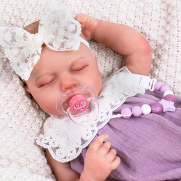 Aori Pacifier Clips For Rebron Baby Dolls Pacifier Holders Silicone Pacifier Clips With Magnetic Pacifier -Purple