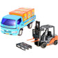 PowerTRC Forklift & Truck Play Set Friction Powered | Warehouse,Construction Pretend Toy Set, Toddler Cars Trucks | Gifts Toy Bo