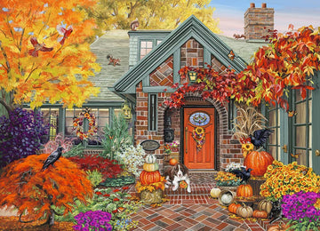 Vermont Christmas Company 1000 Piece Autumn Welcome Jigsaw Puzzle - Copper Material, VC1204 Model