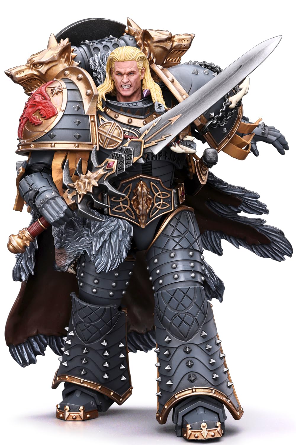 JOYTOY Warhammer 40K 1/18 Action Figure - Space Wolves Leman Russ Primarch of The VIth Legion - Collectible Display Model for De