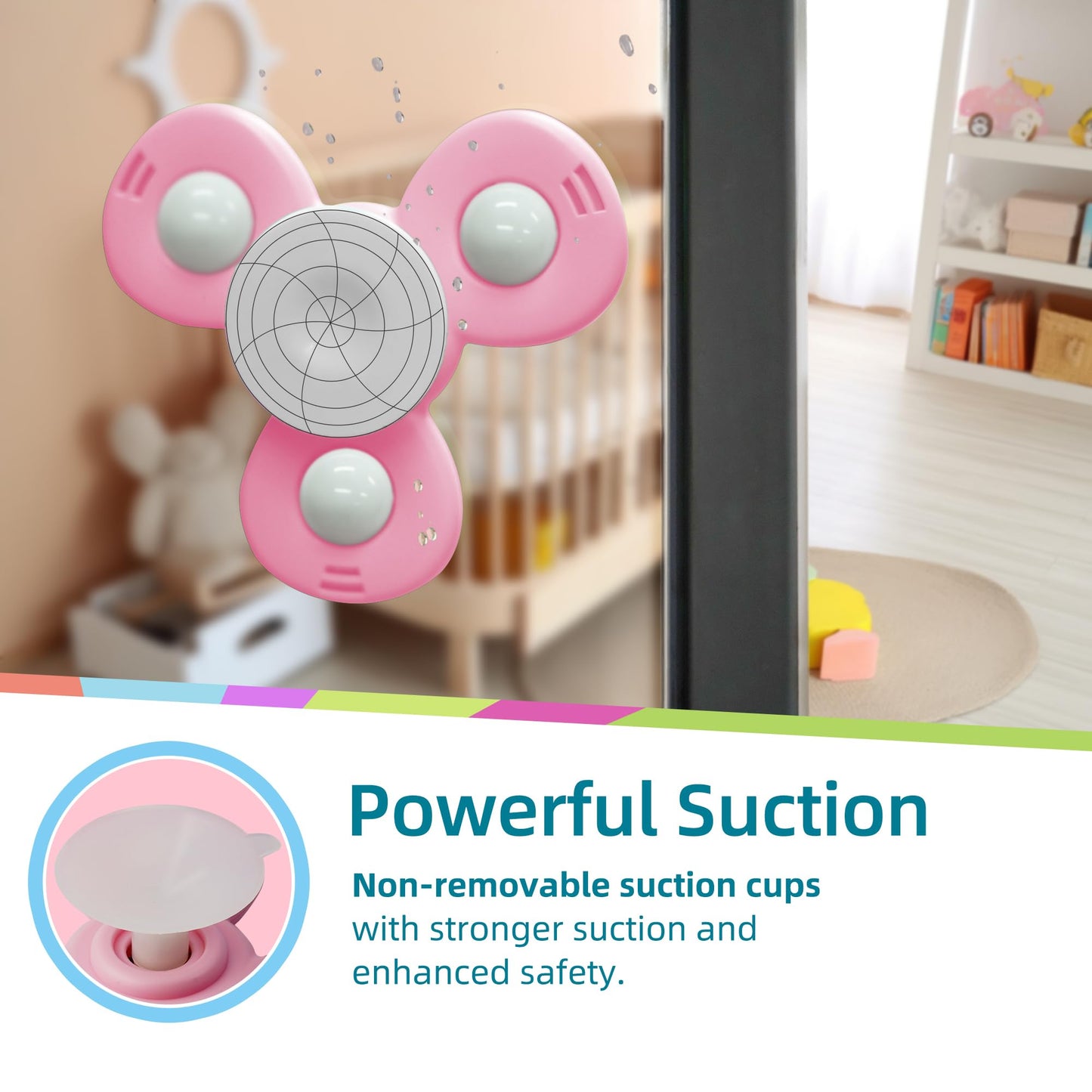 Likee Strong Suction Cup Fidget Spinnerz Sensory Bath Toys For Baby 12 18 Months Airplane Car Travel Table & Window Toys For 1 2 Years Old Toddler Boys And Girls (Insect-2)