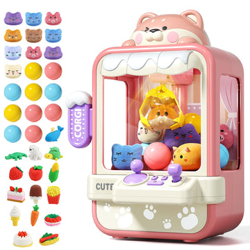 Jovow Claw Machine For Kids, Mini Vending Machine With Music, Prize Dispenser Toys For Girls And Boys, Electronic Claw Game Machine For Party Birthdays, Includes 35 Mini Toys (Small)