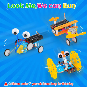 Stem Robotics Kit 6 Set Science Experiments Project Activities For Kids 6-8 8-12 Engineering Building Toy Electronic Motor Robot Craft For Boy 5 6 7 8 9 10 12+ Year Old Girl Gift Summer Outdoor Toy
