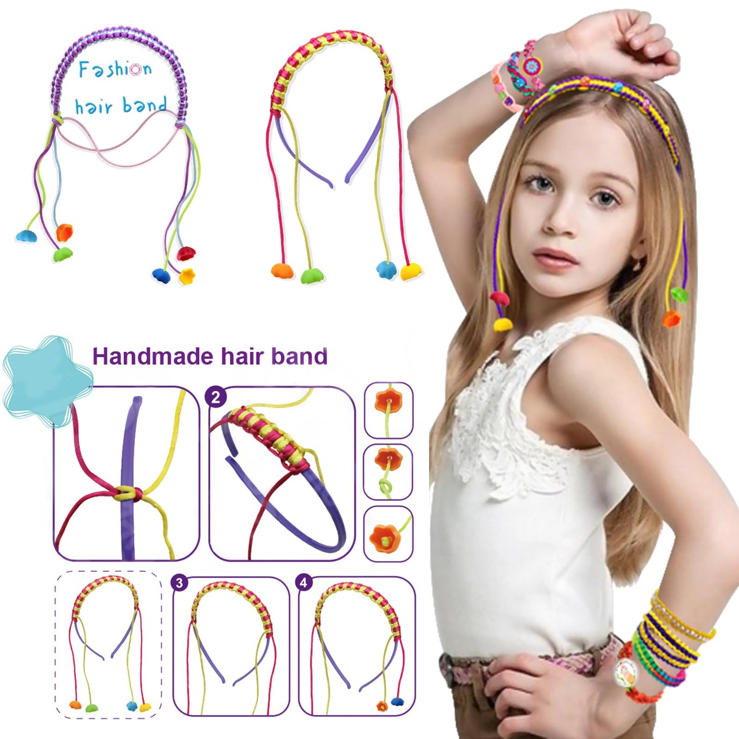 Coiinala Friendship Bracelet Making Kit for Girls, DIY Bracelets Maker Jewelry String Braiding Set Toys - Best Gifts Ideas Arts