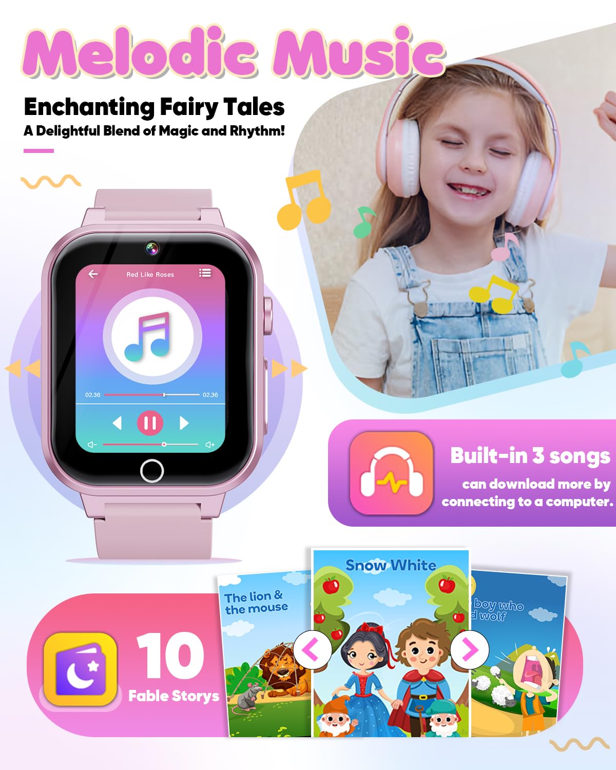 Smart Watch For Kids Toys For Ages 5-7,Ziegoal Dual Camera Kids Watches For Girls Toys Age 6-8,Christmas Birthday Gifts For 7 8 9 Year Old Girls,Kids Watch Learn Card Video Players Toys For Girls 8-10