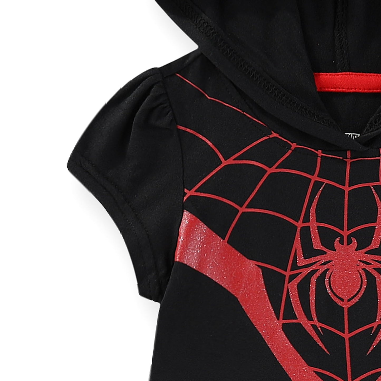 Marvel Miles Morales Spider-Man Girls Hooded Cosplay Tulle Dress For Toddlers