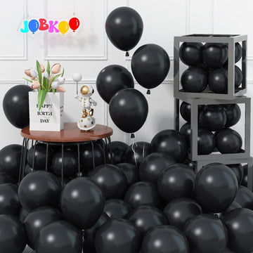 Jobkoo Black Balloons 5 Inch, 60 Pcs Small Black Balloon Matte Black Latex Balloons For Arch 5'' Mini Black Party Helium Balloon