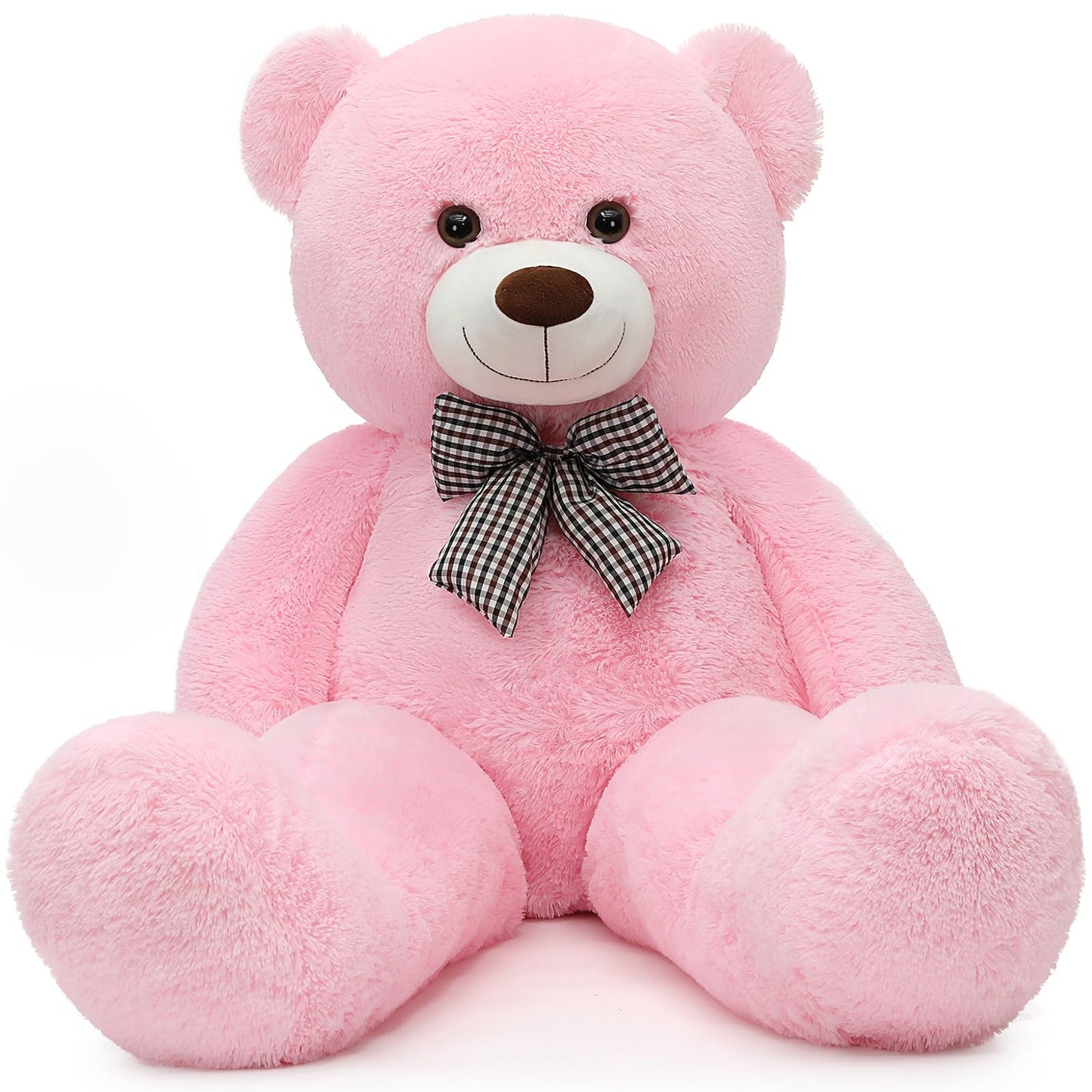 Morismos Giant Teddy Bear Stuffed Animals Purple Plush Toy For Girlfriend Kids Christmas Valentine'S Day Birthday (Pink, 47 Inches)