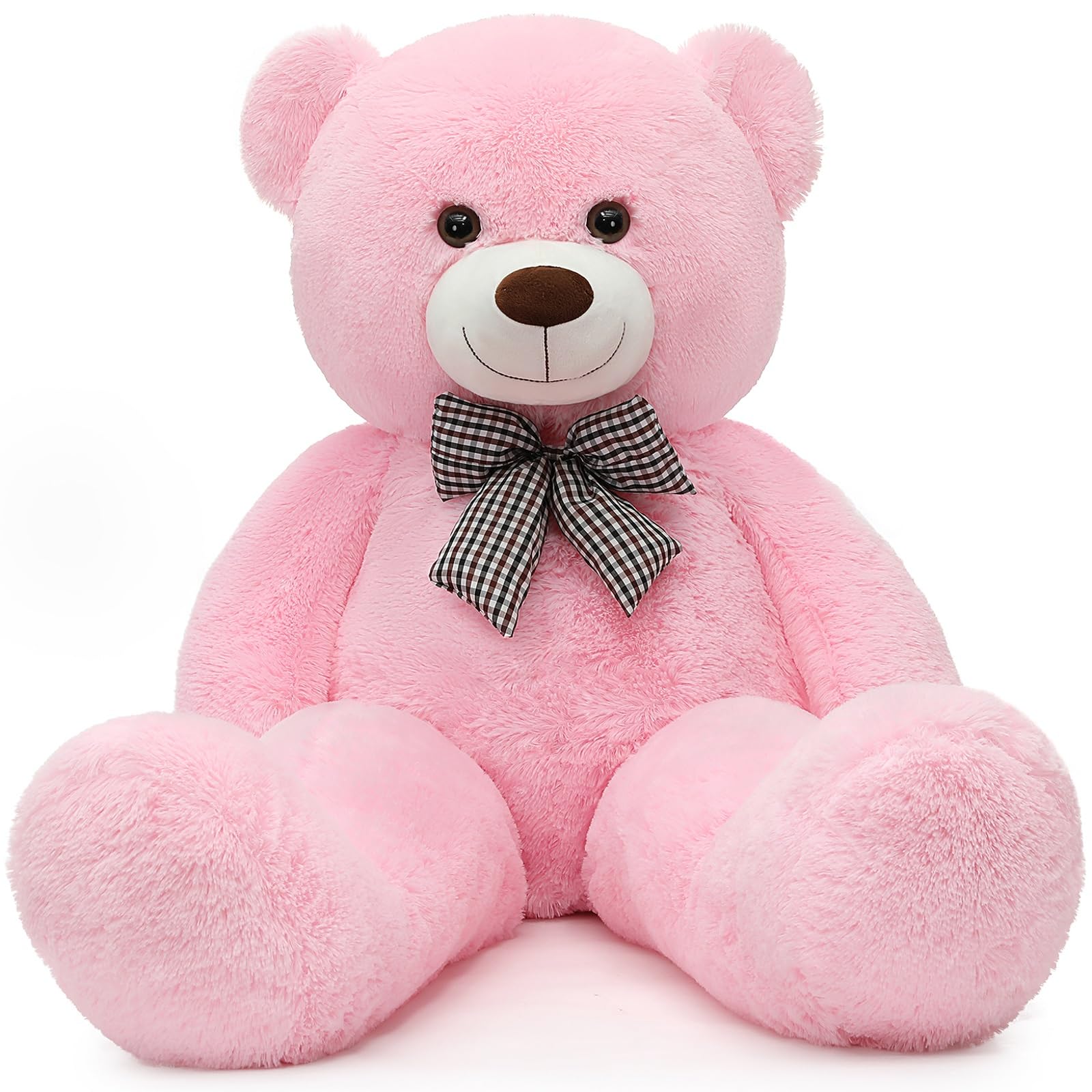 Morismos Giant Teddy Bear Stuffed Animals Purple Plush Toy For Girlfriend Kids Christmas Valentine'S Day Birthday (Pink, 47 Inches)