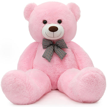 Morismos Giant Teddy Bear Stuffed Animals Purple Plush Toy For Girlfriend Kids Christmas Valentine'S Day Birthday (Pink, 47 Inches)