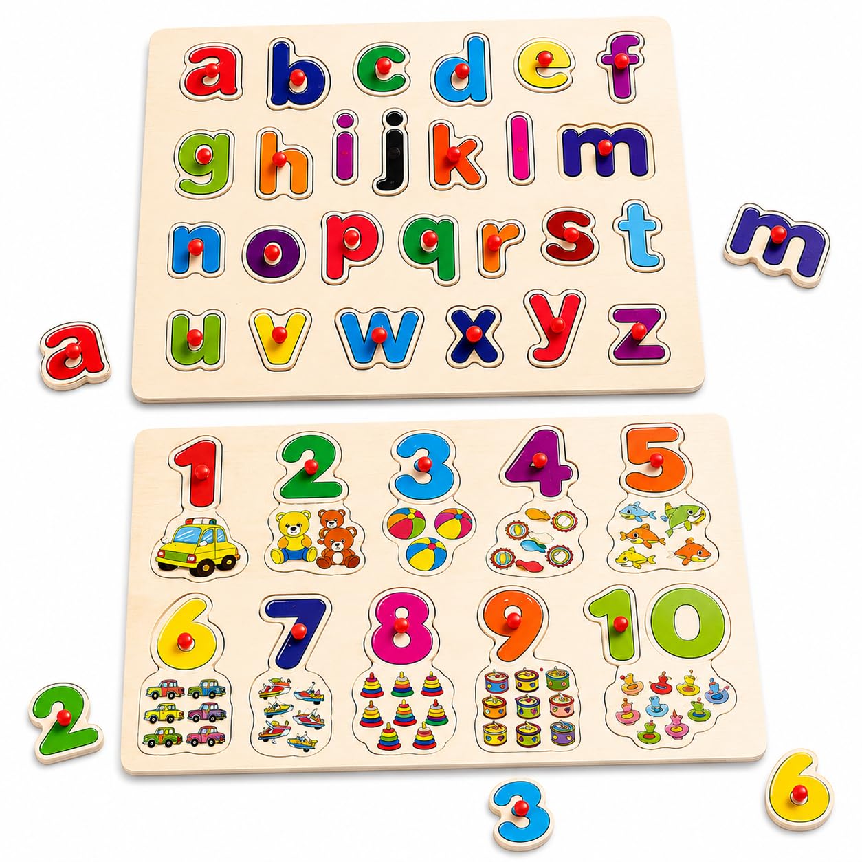 Pluspoint Wooden Alphabet Number Shape Puzzles For Kids Educational Toddlers Puzzles, Toddler Learning Puzzle Toys For Kids Boys