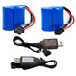 Blomiky 2 Pack 7.4V (2 x 3.7V) 600mAh Li-ion Battery with SM-4P Plug for Old Version UDI008 UD08 UDI001 Venom Speed RC Boat UDI0