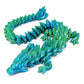 Subpoly 12 Articulated Gem Stone Dragon - New 2024 Ver - Multi Color 3D Printed Plastic Dragon Figure - Rainbow Pearlescent Colors - Interlocked Body Segments and Legs (Medium 12  Cyan Blue Green)