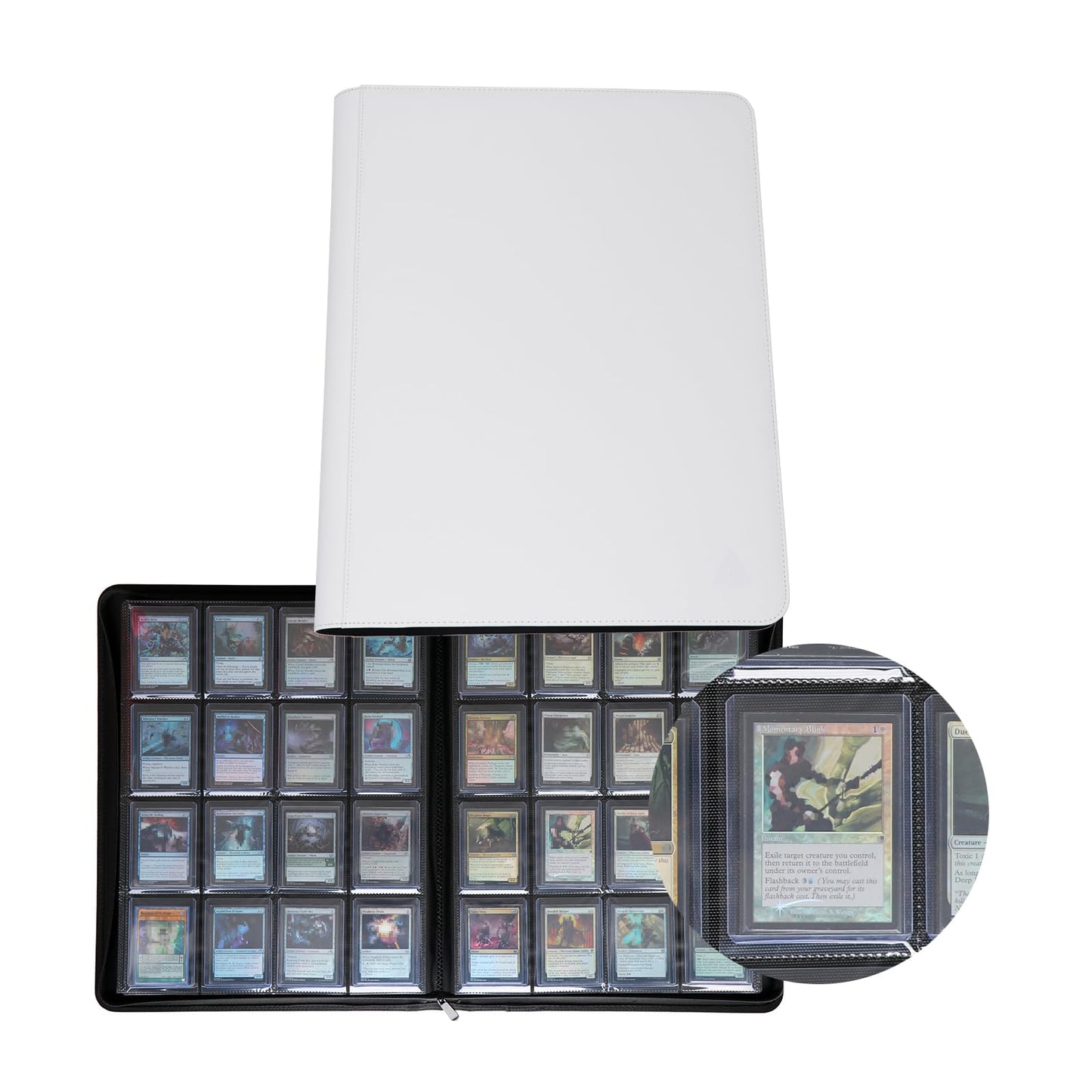 Rayvol 16-Pocket Top Loader Binder - Holds 512 Top Loaders - White, Non-PVC Material, Model: top loadbinder16512-white