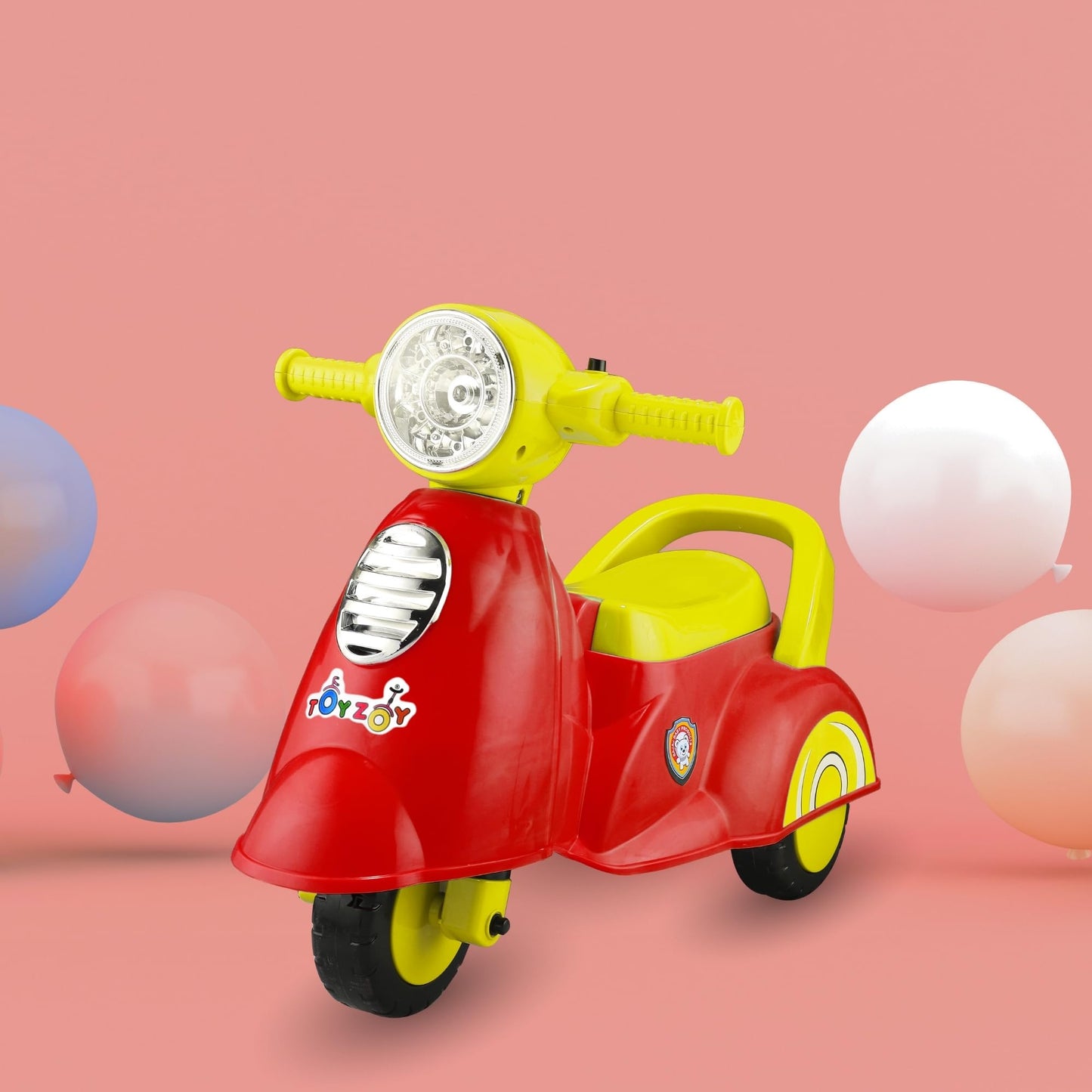 Toyzoy Shooter Scooter Manual Push Ride On With Music & Led Headlight For Kids|Boys|Girls Age 1.5 To 3 Years|Carrying Capacity 2
