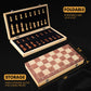 LuckyWish 15" Magnetic Wooden Folding Chess Set - Handmade, Bronze, Includes 2 Extra Queens, Model SA-123, Perfect for Adults & Kids