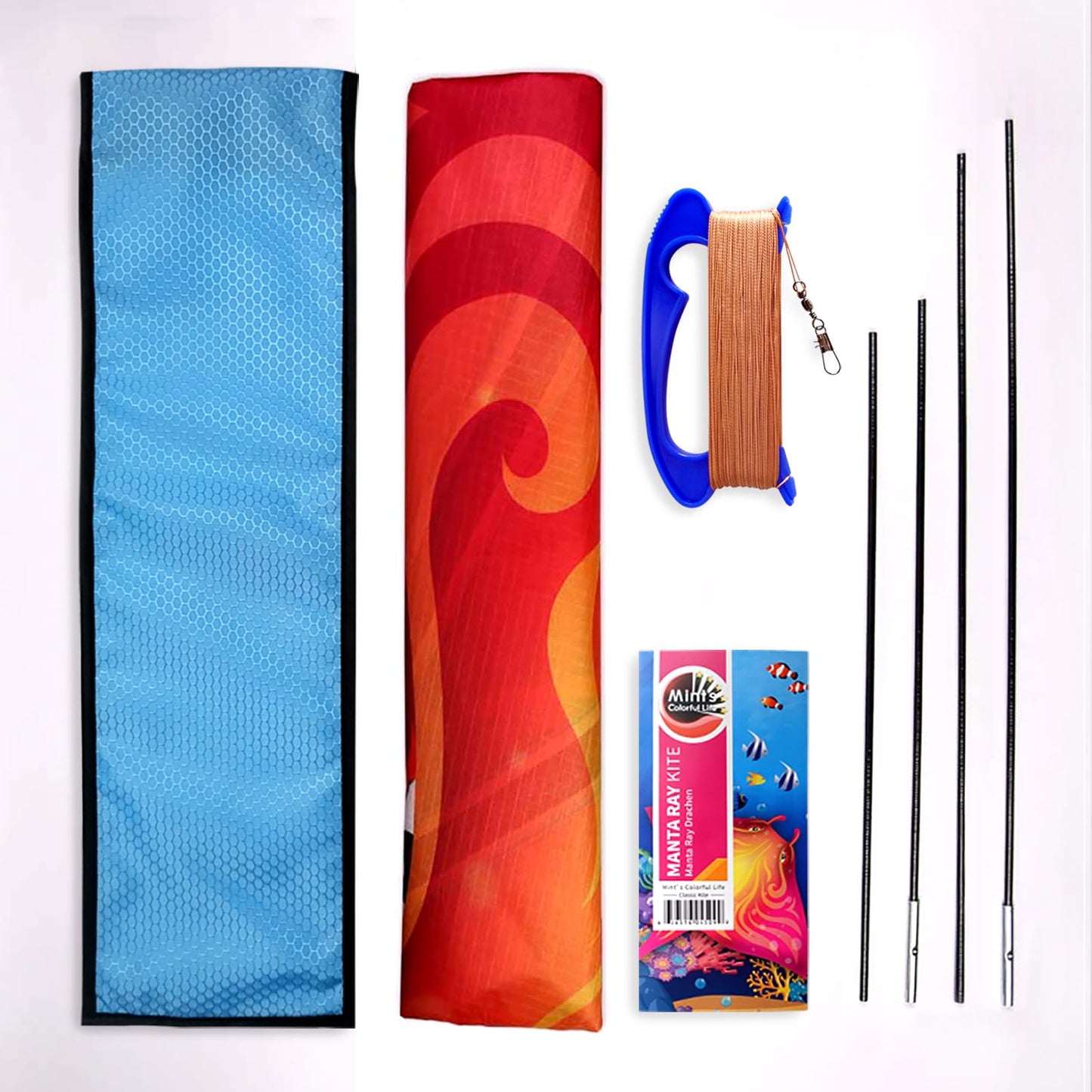 Mint'S Colorful Life Devil Fish Kite For Kids Adults, Delta Kite Single Line Large, Kite Handle Include (Pink)