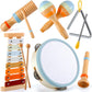 Musical Instruments for Toddlers 1-3 Wooden Music Toys for 1 Year Old with Xylophone & Maracas Montessori Percussion Set in Neutral Boho Colors Kids Preschool Educational Birthday Gifts