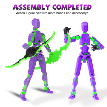 Memogizz T13 Action Figure Set, Pre-Filled Easter Egg With 3D Printed Toy, Easter Basket Stuffers For Adults, 1Pack, Purplegreen