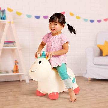 B. - Ride-On Unicorn Bouncer - Bouncy Animal Toy - Inflatable Hopper & Air Pump - Bouncing & Active Play - 18 Months + - Bouncy