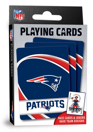 Masterpieces Family Games - Nfl New England Patriots Playing Cards - Officially Licensed Playing Card Deck For Adults, Kids, And Family
