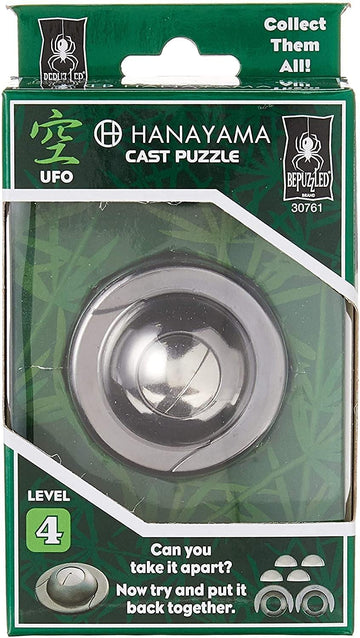 Bepuzzled | Ufo Hanayama Metal Brainteaser Puzzle Mensa Rated Level 6, For Ages 12 And Up