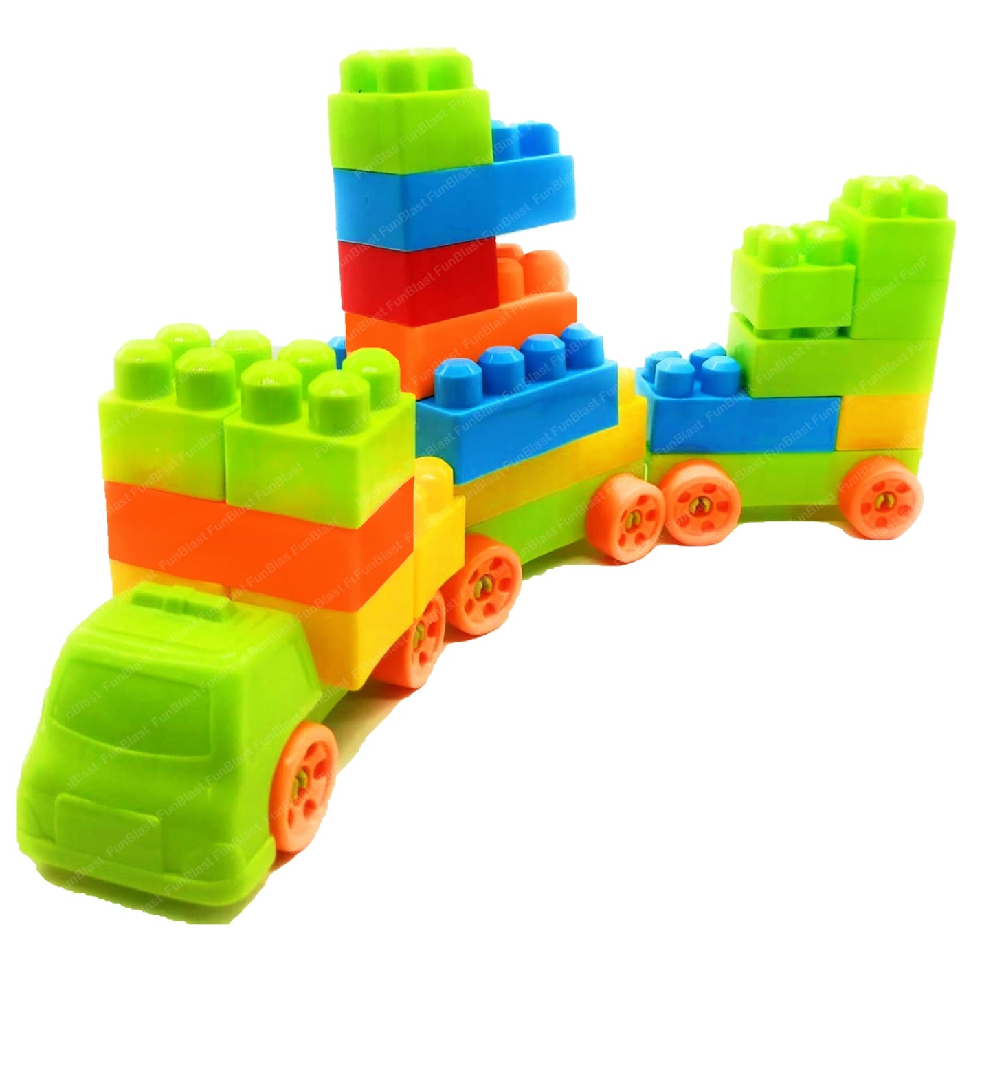 Funblast Building Blocks For Kids With Wheel, Bag Packing, Best Toy For Kids/Boys/Children, Block Game (Multicolor, 34 Pcs And 1