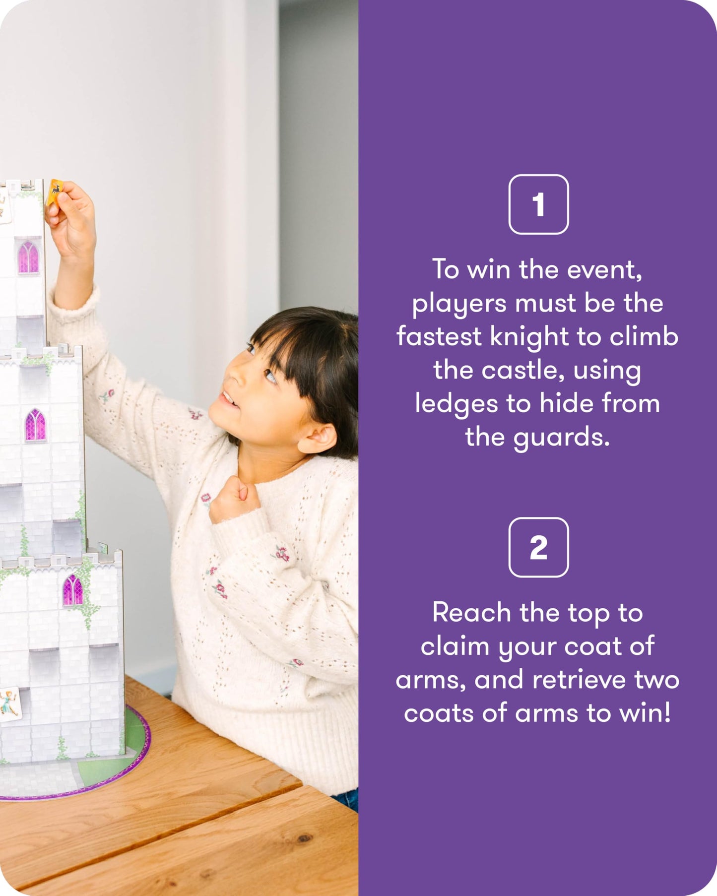 SimplyFun The Climbing Knights - Exciting Castle Climbing Strategy Board Game - Fine Motor Skills - Educational Fun with Magnetic Knights  Guard Pawns  & enhanced Components - 2-4 Players  Ages 8 & Up