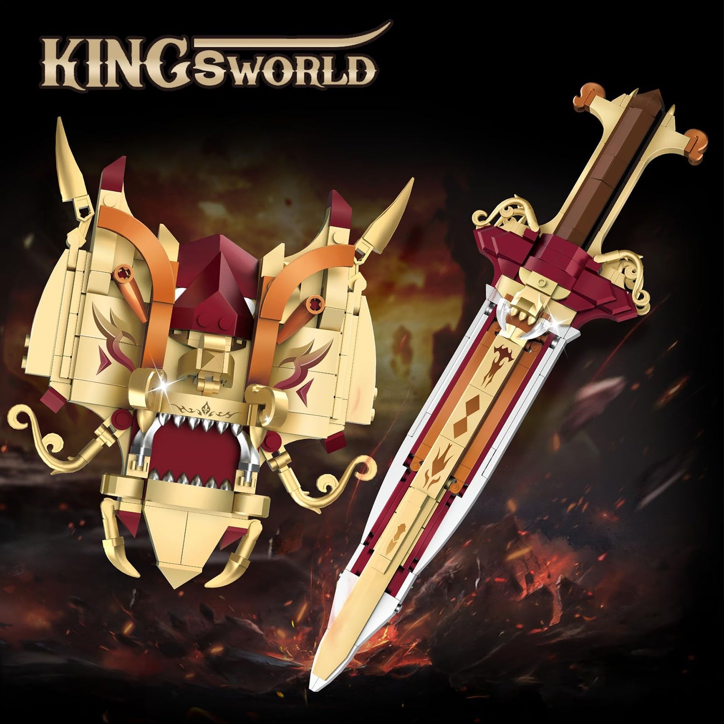 Finger Rock King Arthur's decorative replica blade Building Blocks Set for mature-themeds Legendary decorative replica blade Building Kit with a Base for Display  502 PCS Classic Toy Weapon Model Collection Gifts for Teens Boys 10+