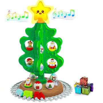 My First Christmas Tree For Kids, Light Up Star Musical Toy Toddler Christmas Tree Decoration Toy Set With Colorful Ornaments Di