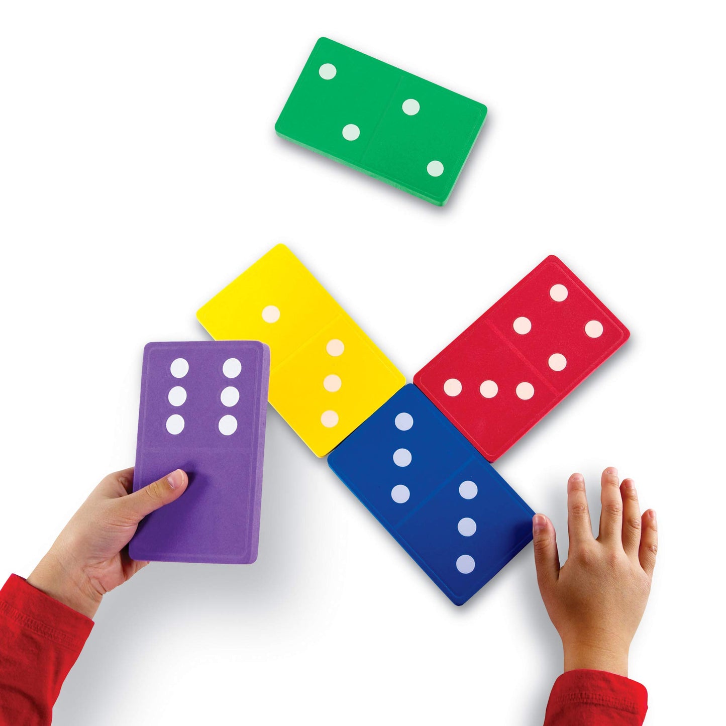 Learning Resources Jumbo Foam Dominoes Set - 28 Multi-color Pieces, Fun Educational Game for Kids Ages 5+ - Model LER6380