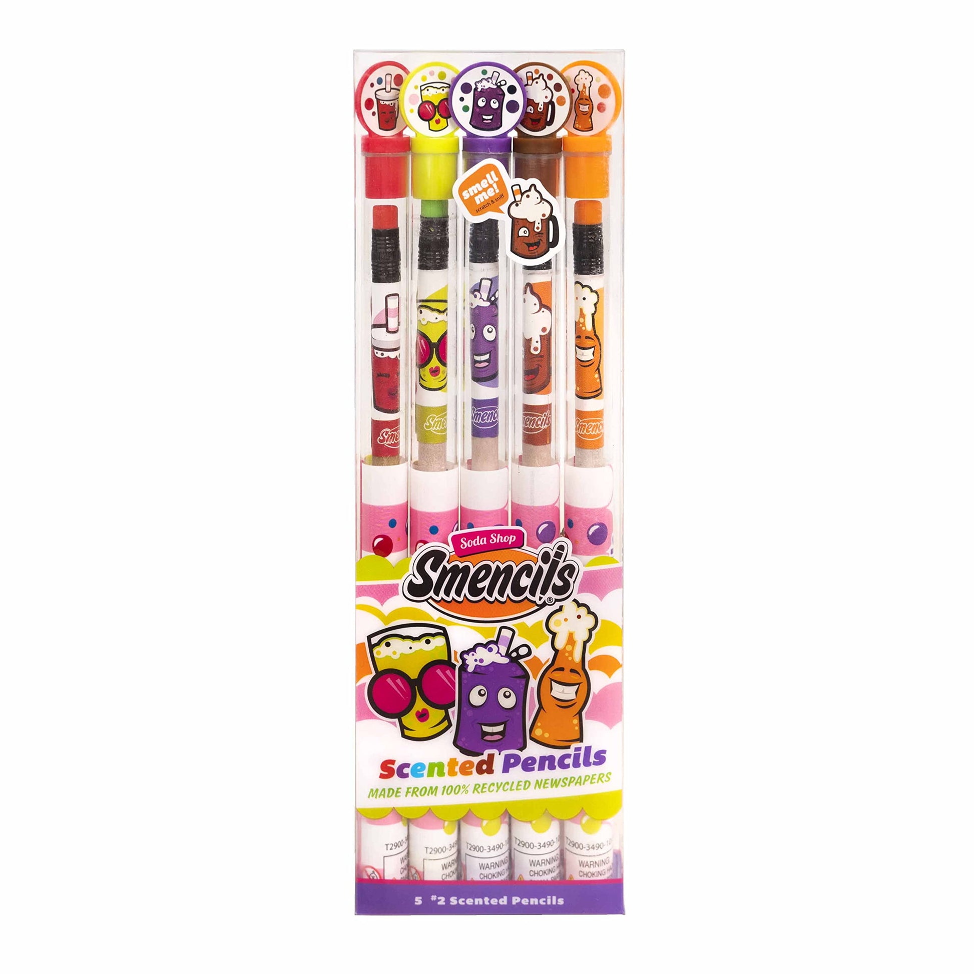 Soda Shop Smencils - Scented Pencils, 5 Count, Gifts For Kids, School Supplies, Classroom Rewards, Party Favors