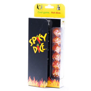 Spicy Dice Orange: The Ultimate Family Dice Game - Pearlized Colored Dice With Cheat Sheet And Silkscreened Pouch For Strategic