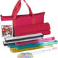 F2C American Mah Jongg Mahjong Set 166 Tiles  4 Colors All-in-One Rack/Pushers  Red Soft Bag and Accessories -Classic Full Size Complete Mahjongg Mah Jong Set (Red)