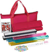 F2C American Mah Jongg Mahjong Set 166 Tiles  4 Colors All-in-One Rack/Pushers  Red Soft Bag and Accessories -Classic Full Size Complete Mahjongg Mah Jong Set (Red)