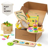 Tiny Land Montessori Toy Set For Baby 13-15 Months Explorer Play Kit - 7-In-1 Baby Drum, Carrot Harvesting And Coin Boxes, Stacking And Color Matching Plate, Size Matching Puzzle, Color Board Book