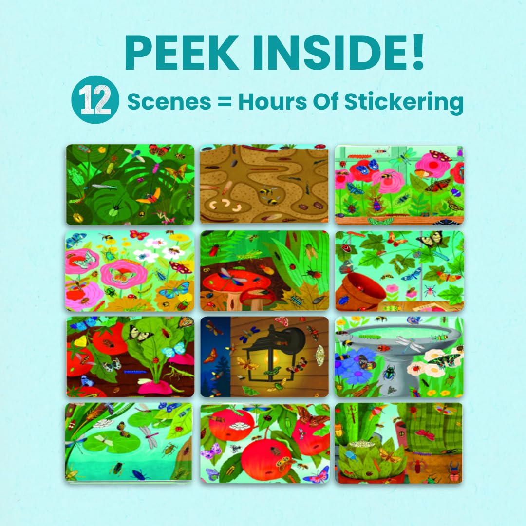CUPKIN Hello Bugs Sticker Book for Kids 4-8 - 500+ Stickers & Coloring Book - Model SB-Bugs - Fun Insect Theme