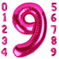 Hot Pink 9 Balloon Number 40 Inch, Number 9 19 29 39 1989 Birthday Balloons Large Foil Mylar Decorations For Birthday Party, Eng