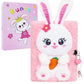 Bunny Diary For Girls With Lock, Plush Bunny Toys Gift For Teen Girls, Kids Rabbit Writing Journal Notebook, Birthday Gifts For Little Girls Ages 5 6 7 8 9 10-12 Year Old