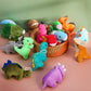 18 Pack Plush Dinosaur Toys Bulk, Mini Soft Stuffed Animal Cute Dinosaur Figures, Keychain Decoration For Goodie Bag Filler, Cla