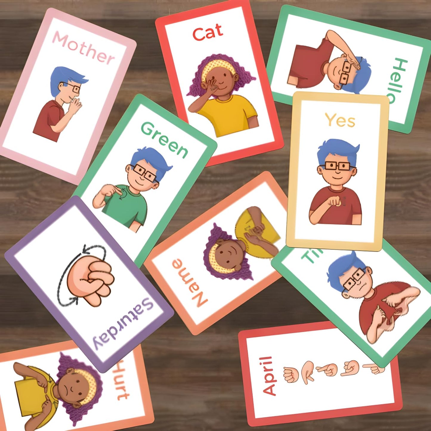 Hubble Bubble Kids American Sign Language Cards for Toddlers and Beginners - 180 ASL Flash Cards for Babies - Flash Cards Baby  ABC Flash Cards for Deaf Children Include Starter  Vocab  Sight Words