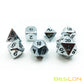 Bescon Super Shiny Gloss Silver Metal 7Pcs Polyhedral Dice Set, Chrome Metal Rpg Game Dice 7Pcs Set