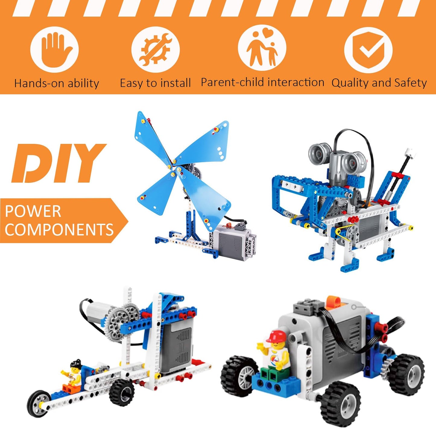 5-In-1 Motor Kit Compatible With Lego Technic, Motor Set With Powerful Motors, Advanced Control Functionality, Ultimate Compatib