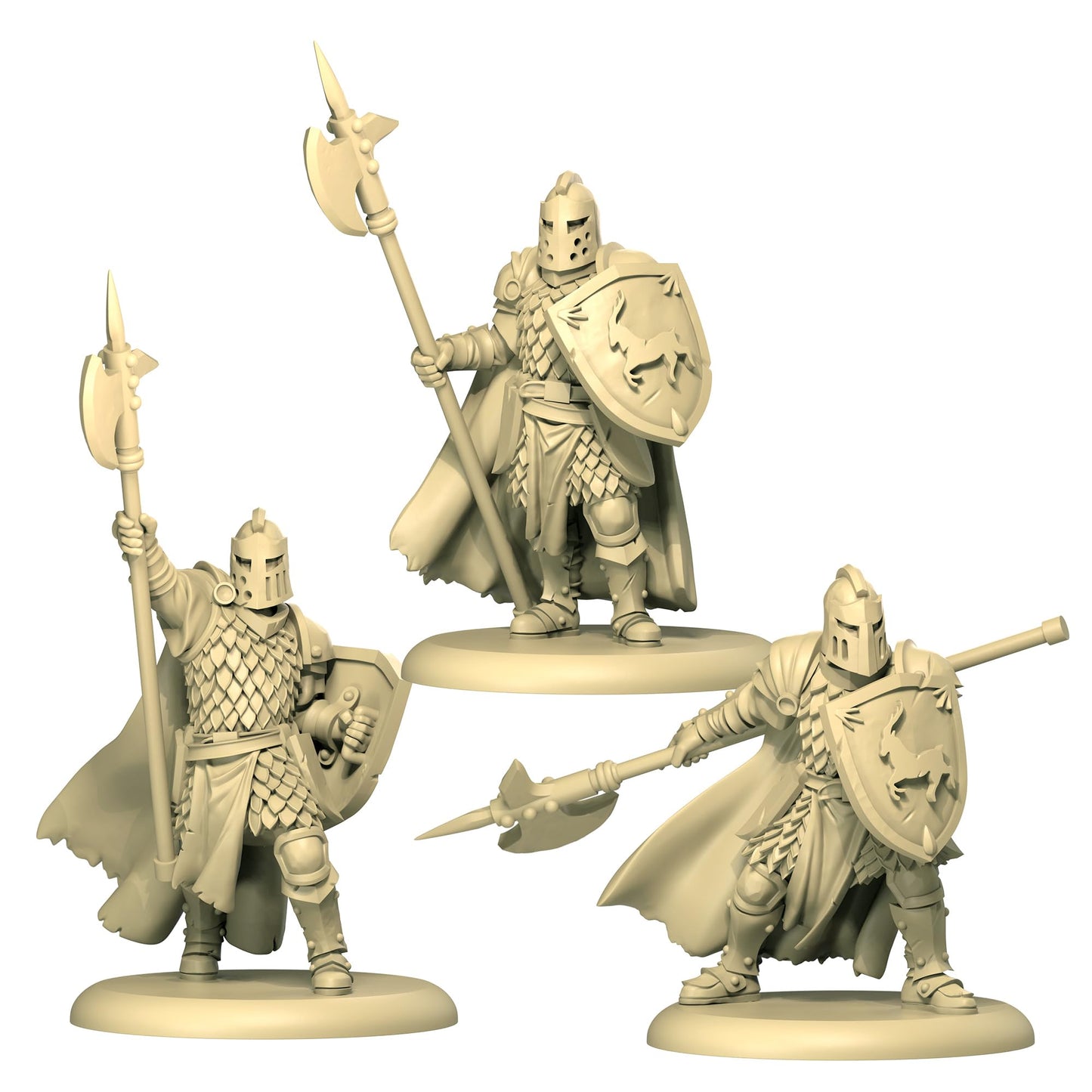 CMON A Song of Ice and Fire Tabletop Miniatures Game Baratheon Halberdiers Unit Box - House Baratheon Vanguard Defense! Strategy Game for mature-themeds  Ages 14+  2+ Players  45-60 Minute Playtime  Made