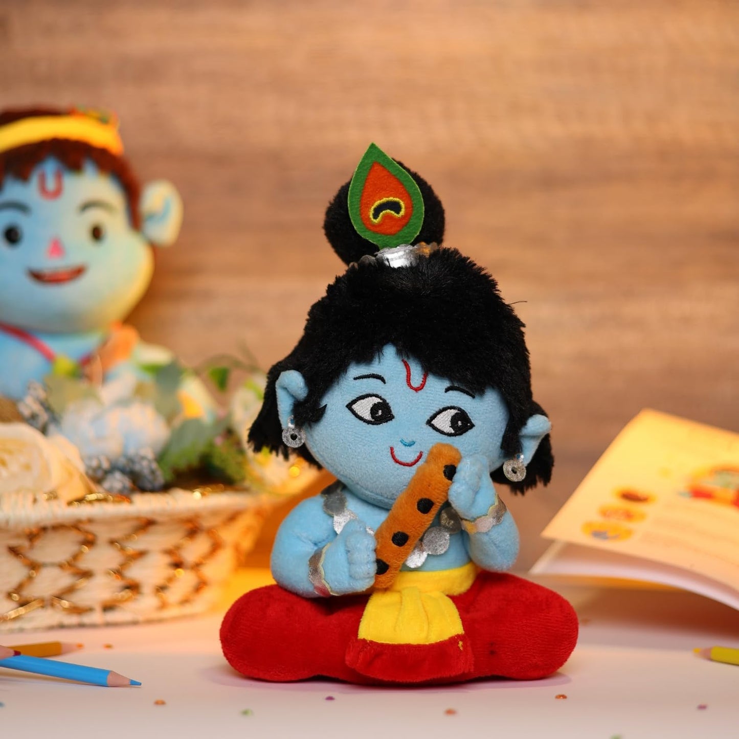 PandaS Box Mantra Chanting Baby Krishna (Small - 23 Cm) | Musical Soft Plush Toy | Best Gift For Infants, Toddlers & Babies