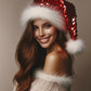 Inxens Santa Hat Christmas Hat Adult Large Red Plush Velvet Santa Claus Hat For Women Men Xl Holiday Christmas Hats Double Layer